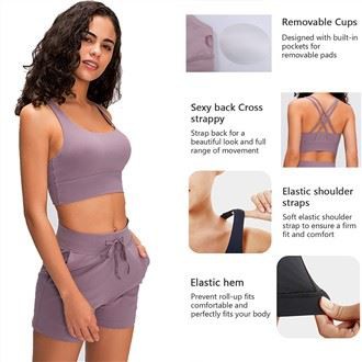 Sieviešu Criss Cross Back jogas krūšturis