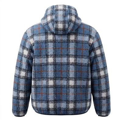 Yarn‑Dyed Plaid Teddy Sherpa Hooded Full‑Zip Jacket suppliers