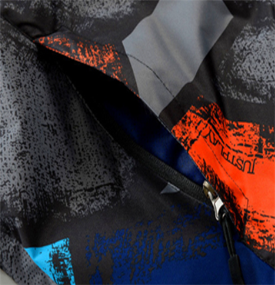 Multicoloured ski jacket pocket